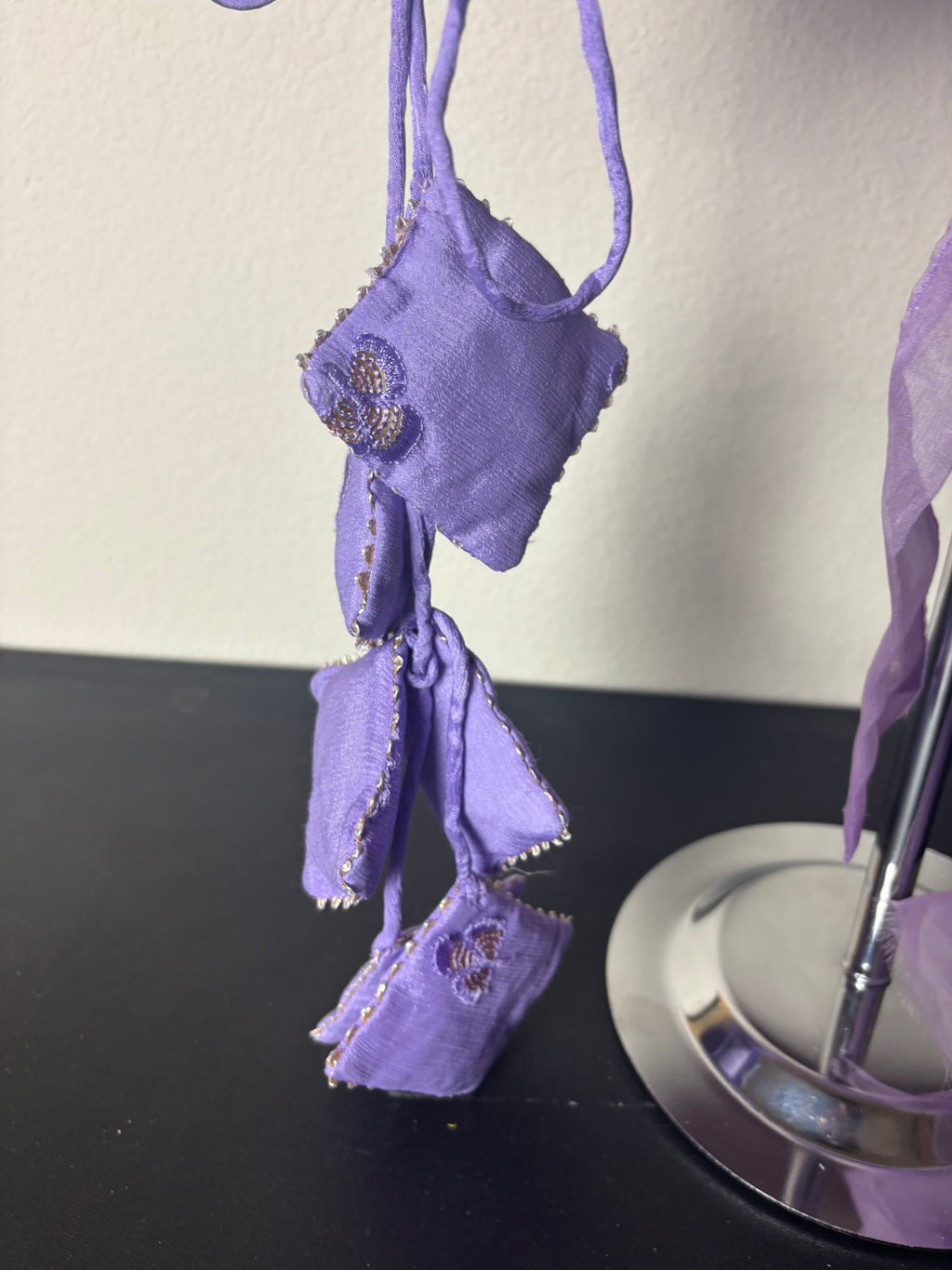 Purple Blouse with Triangle Tassels