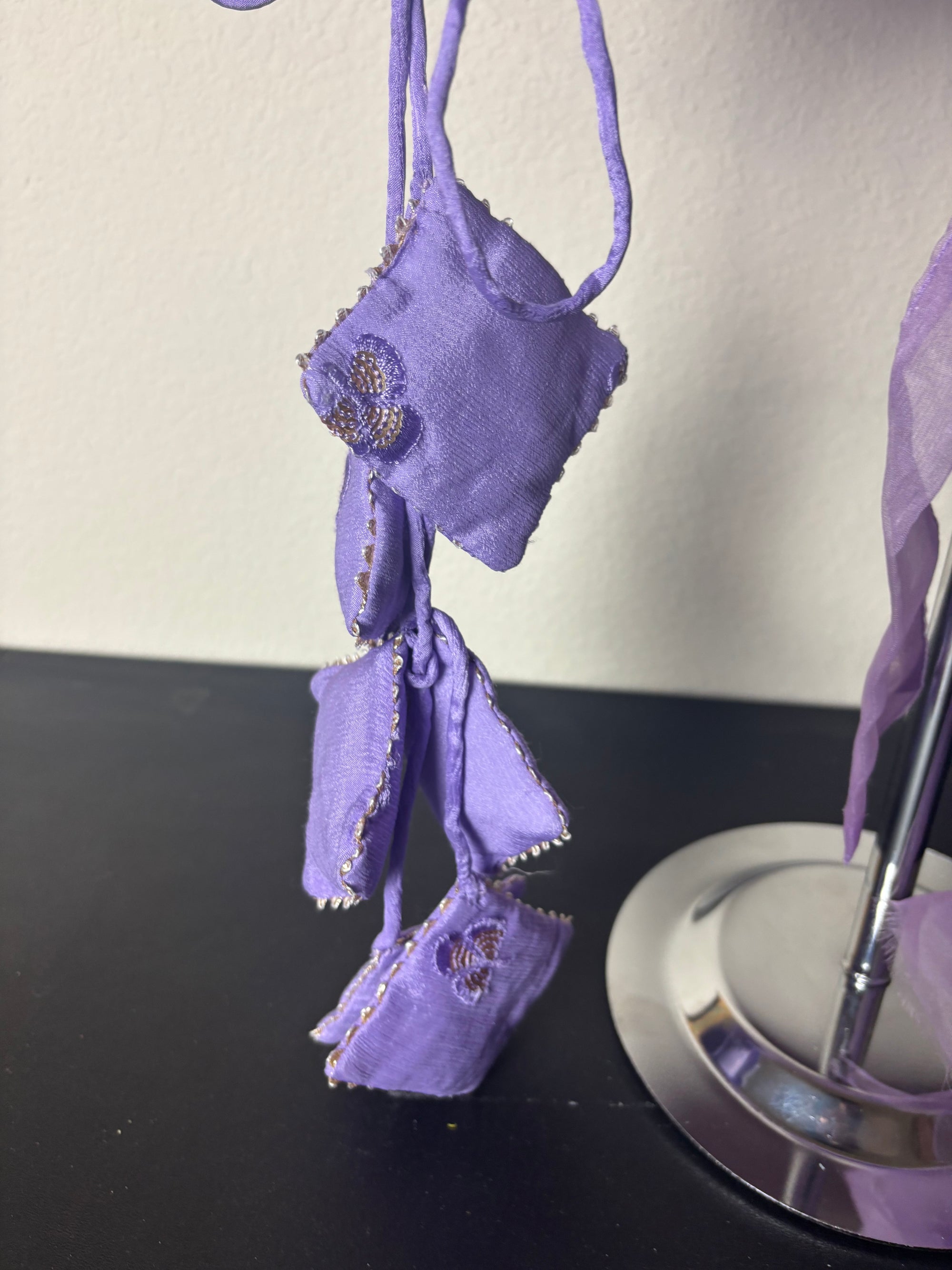Purple Blouse with Triangle Tassels