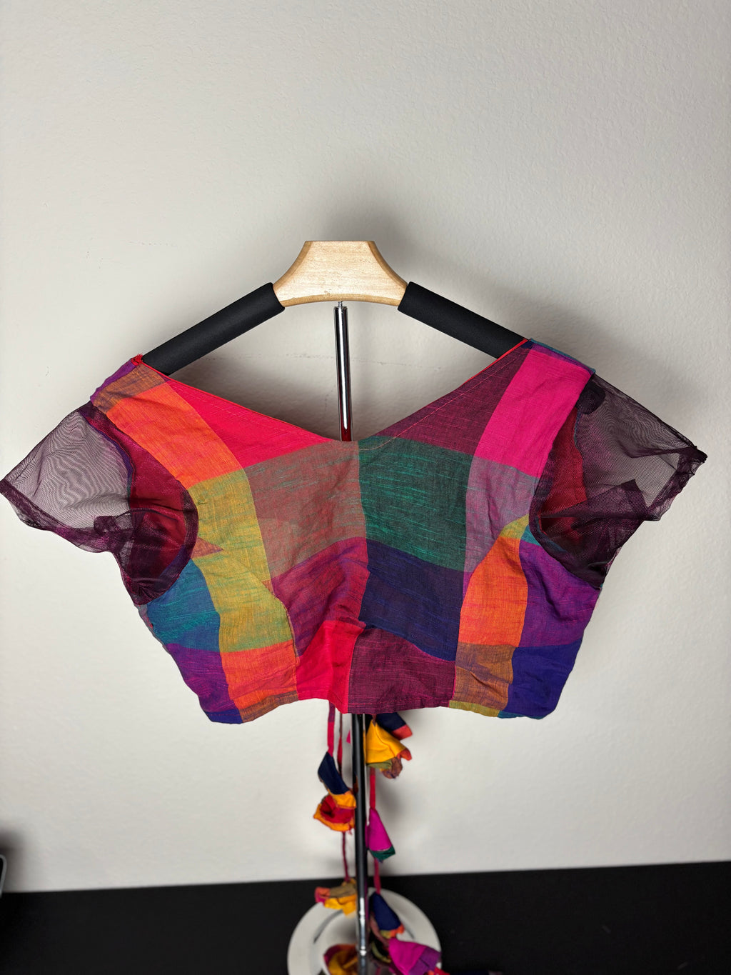 Very Colorful Rainbow Blouse with Triangle Tassels