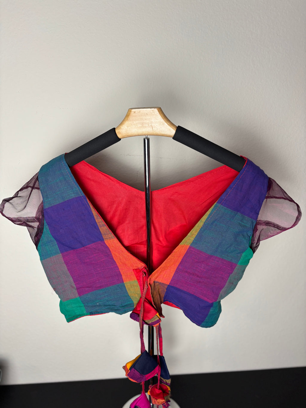 Very Colorful Rainbow Blouse with Triangle Tassels