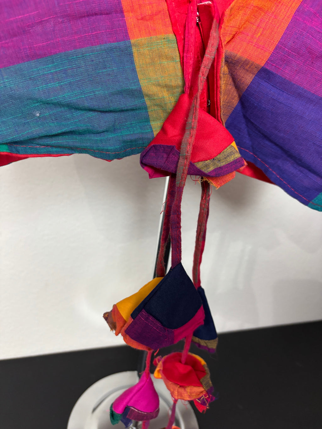Very Colorful Rainbow Blouse with Triangle Tassels