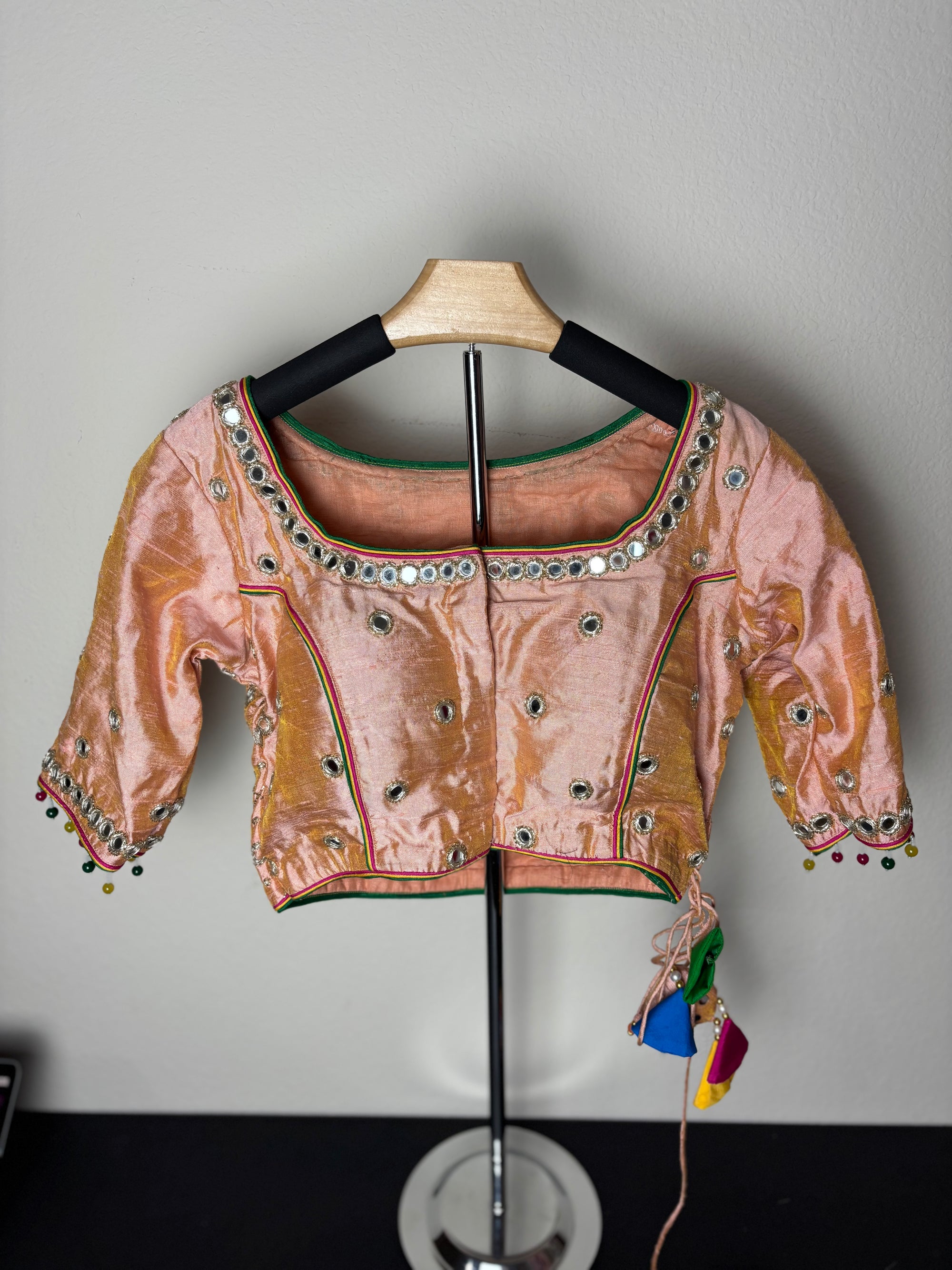 Baby Pink Blouse with 3 Ladies Design