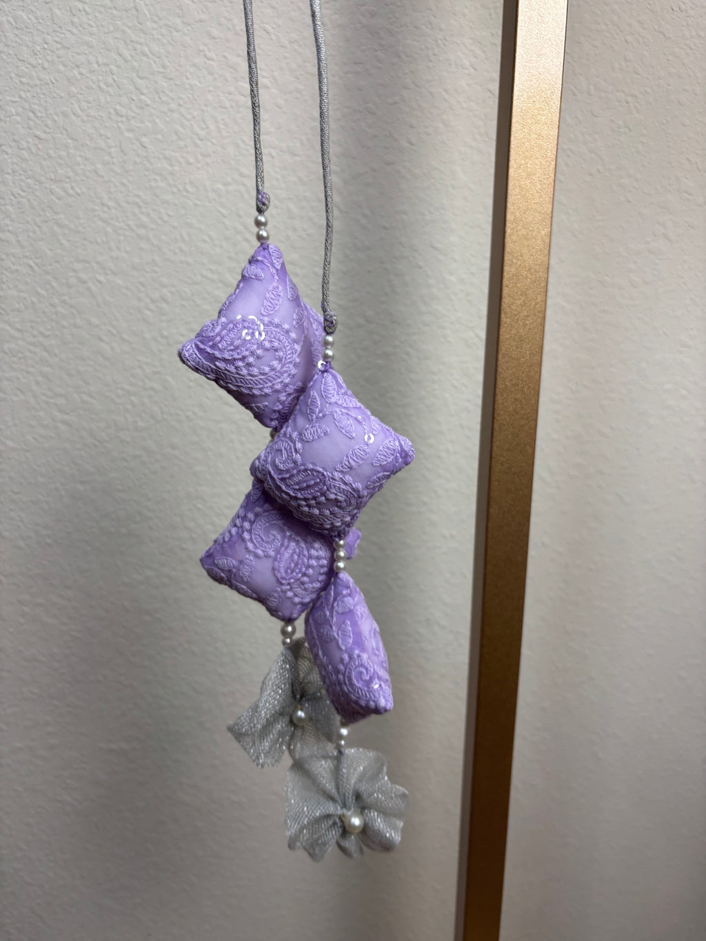 Purple Blouse with Square Tassels and Design