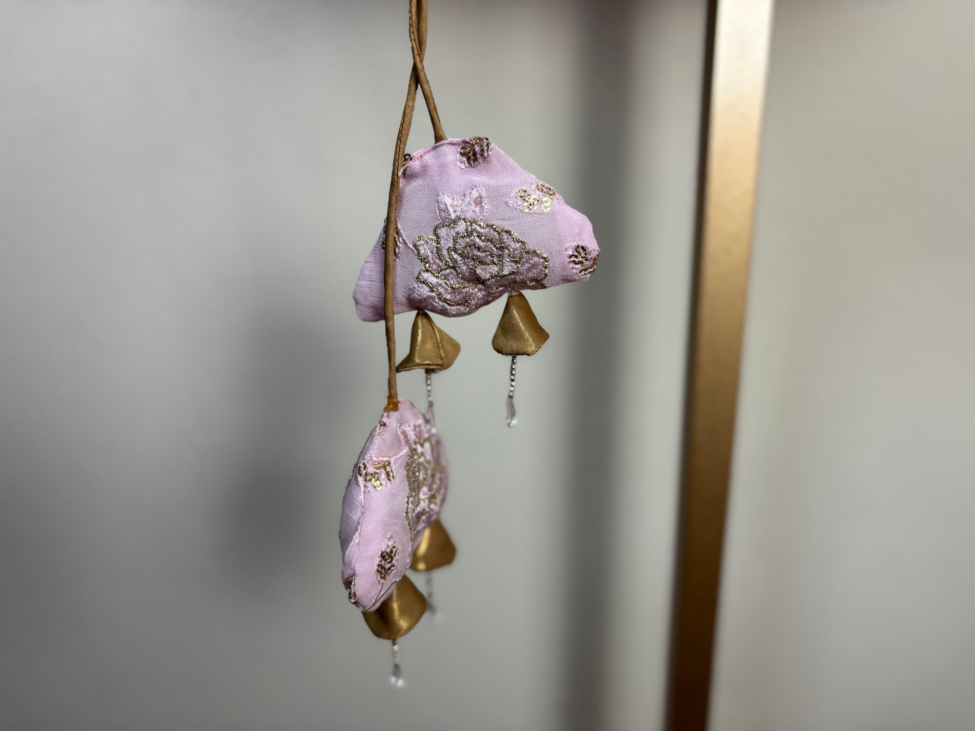 Pink Blouse with Triangle Tassels and Silver Designs