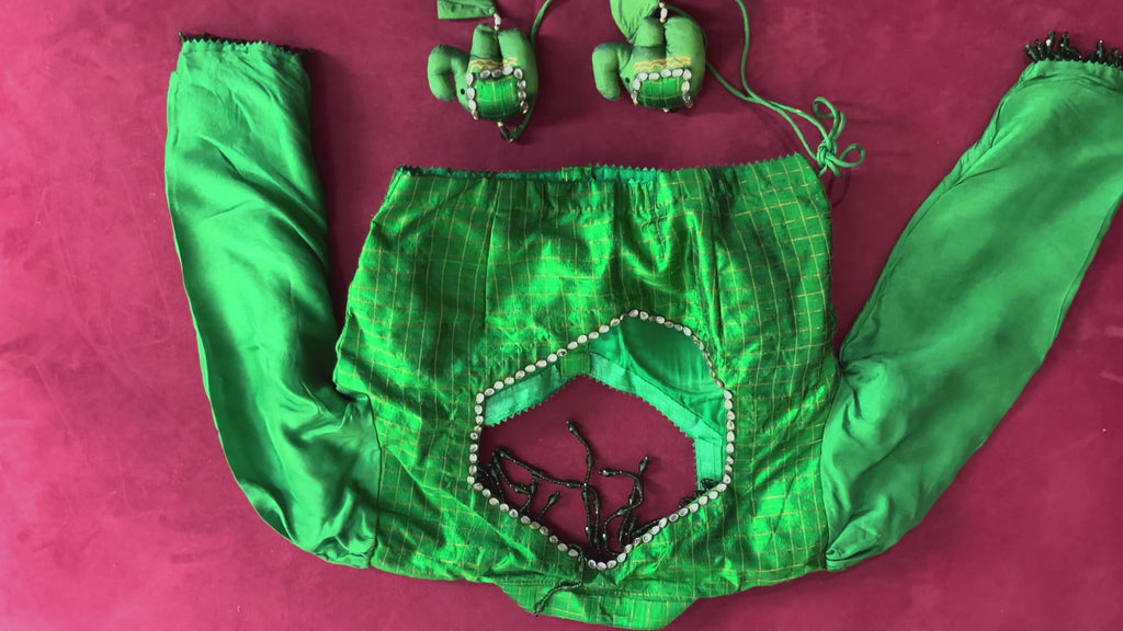 Green Blouse with Elephant Tassels
