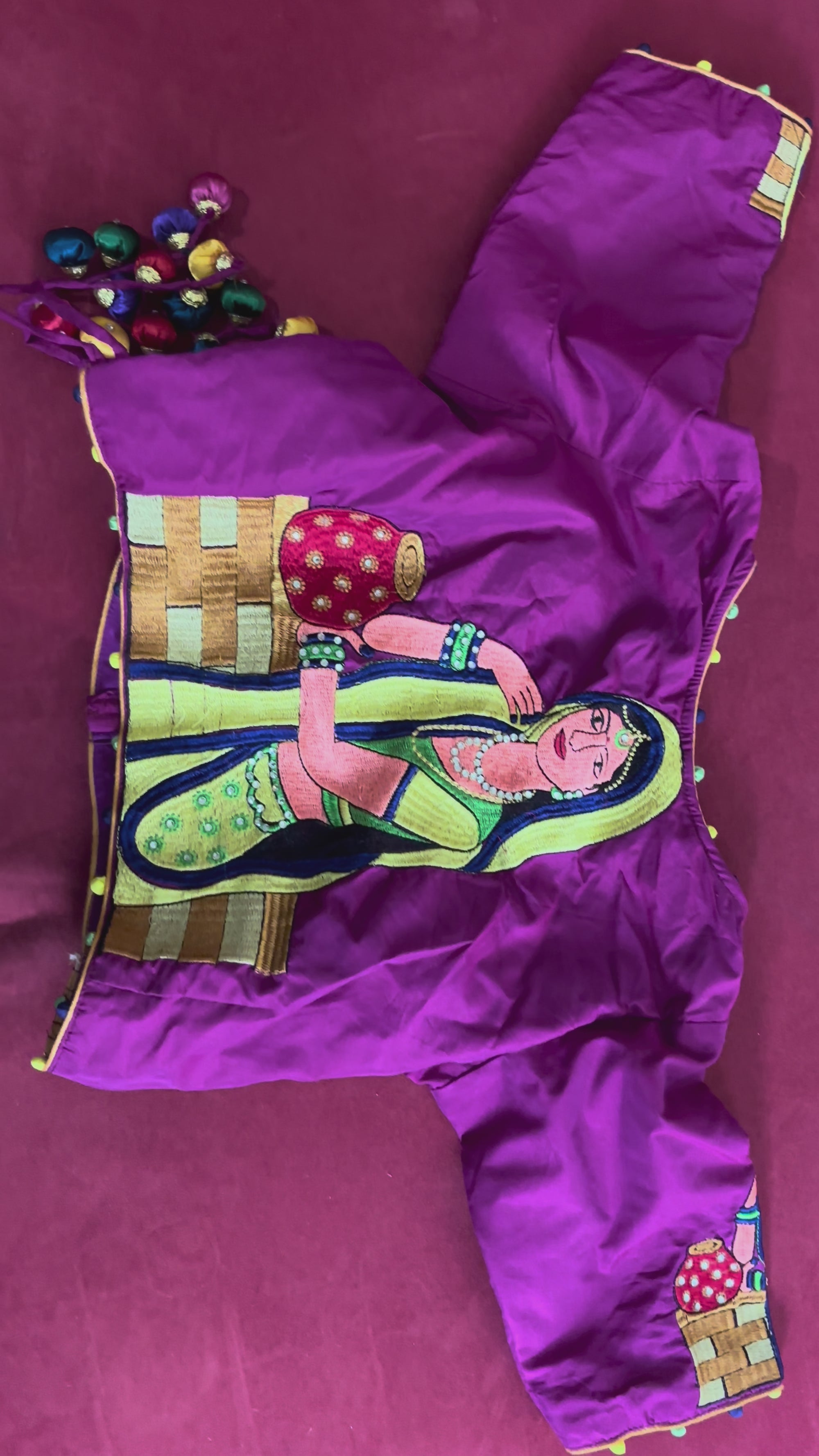 Purple Blouse with Woman on the Back design